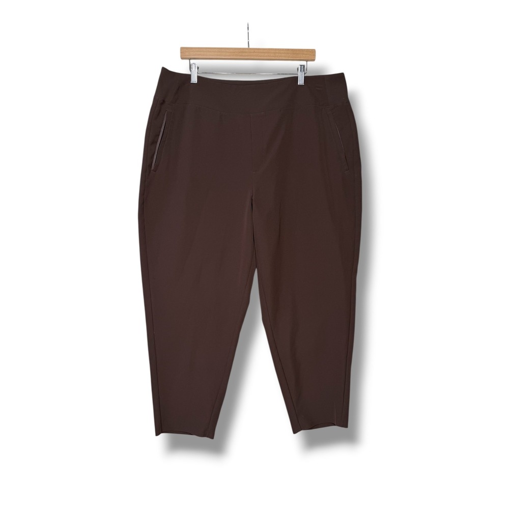 Athleta Endless High Rise Pant Woodland Brown Tapered Ankle Trousers Women's 18
